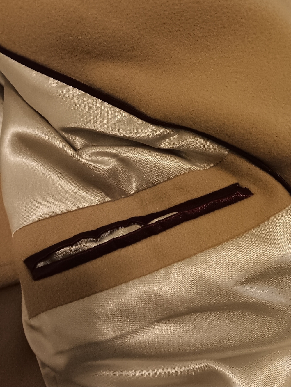 Calvin Klein Women's Beige Tan Peacoat with Notch Collar - Picture 3 of 6